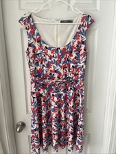 Polo Ralph Lauren Women's Fit & Flare Dress Size 8 Black Label Multicolor Floral