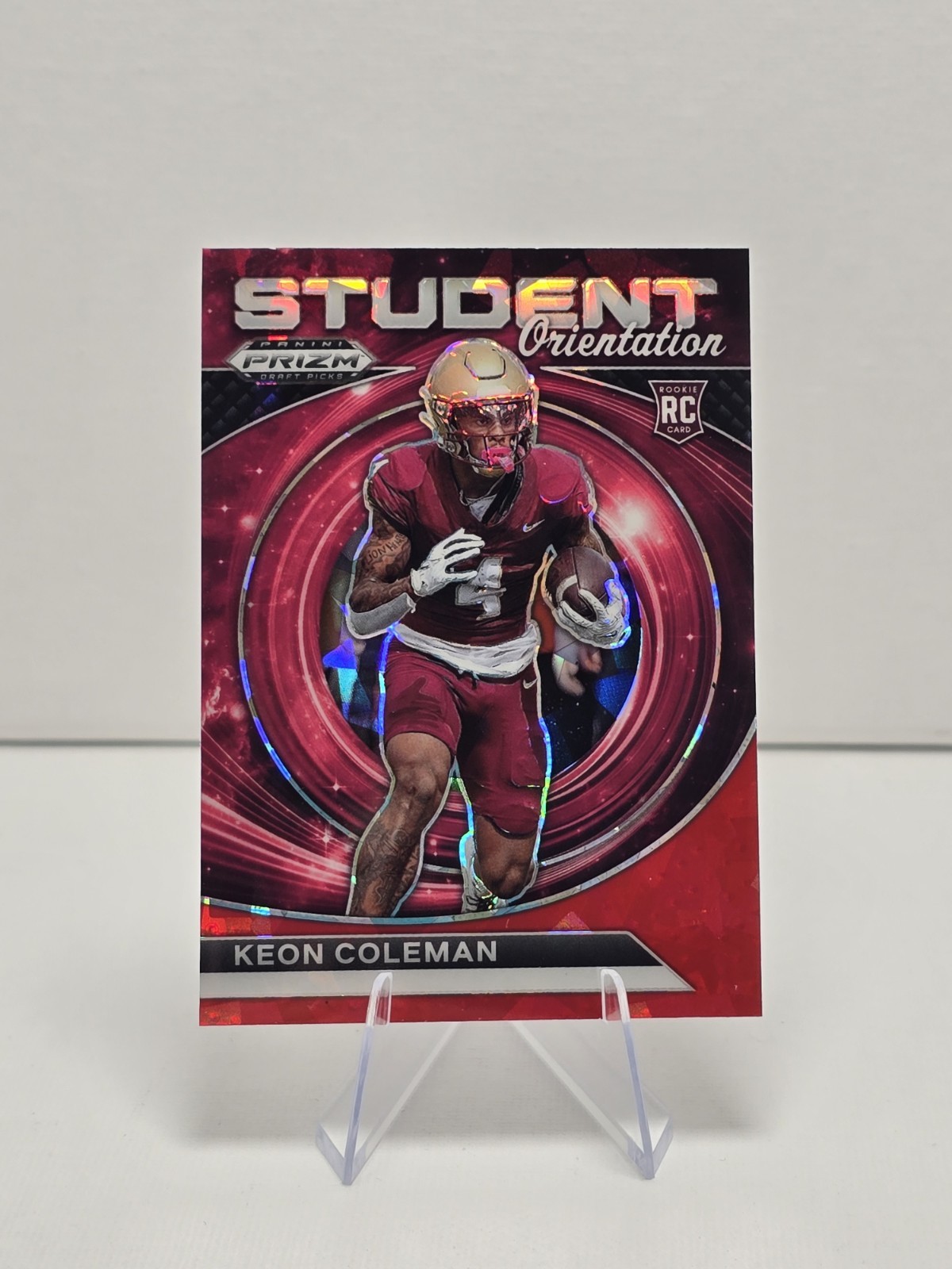 2024 Panini Draft Picks - Student Orientation Keon Coleman #SO-KC Red Ice Prizm