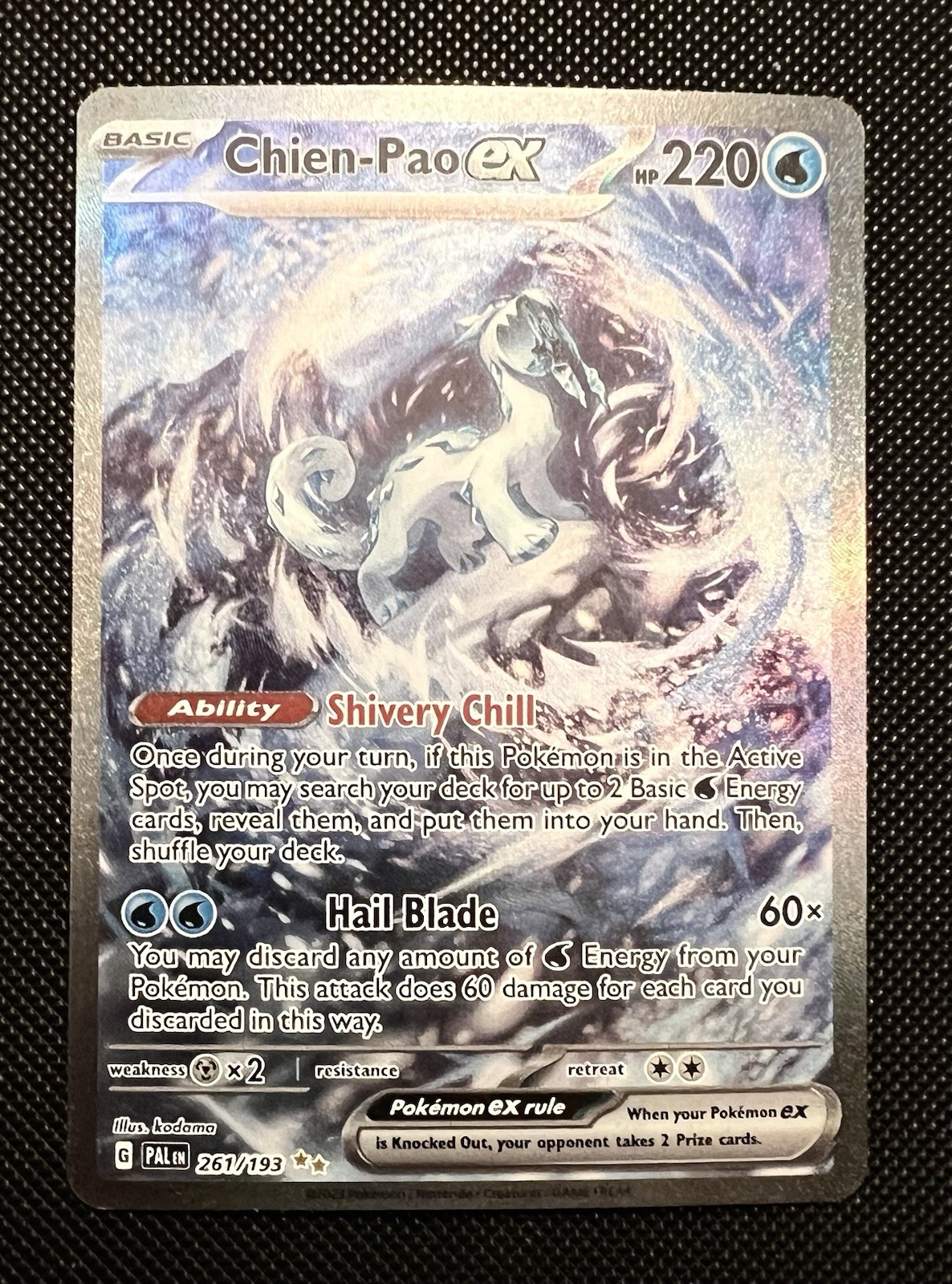 Pokémon TCG Chien-Pao EX 261/193 Paldea Evolved Special Illustration Rare NM