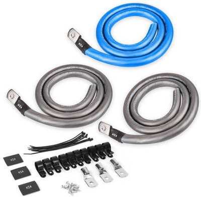 XBG3PK 1/0 Gauge 100% OFC (Oxygen Free Copper) Big 3 Upgrade Kit