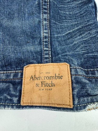 Abercrombie & Fitch Mens Blue Denim Indigo Lake Jacket Trucker Jean Jacket Sz L - Picture 9 of 14