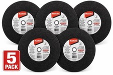 Makita 14 in. x 7/64 in. x 1 in. Cut-off Wheel (5-pack) cutting in ferrous metal