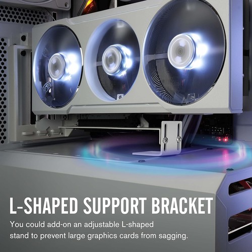 Vertical GPU Mount Bracket with ARGB LED for Nvidia AMD PCs Supports Gen4 Riser - Afbeelding 7 van 9