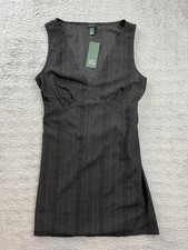 Wild Fable Dress Womens Large Black Textured Sleeveless V Neck Tie Back Mini