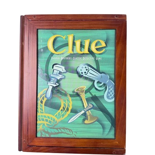 Clue Vintage Game Collection Wooden Book Box Board Game Complete Set Parker Bros