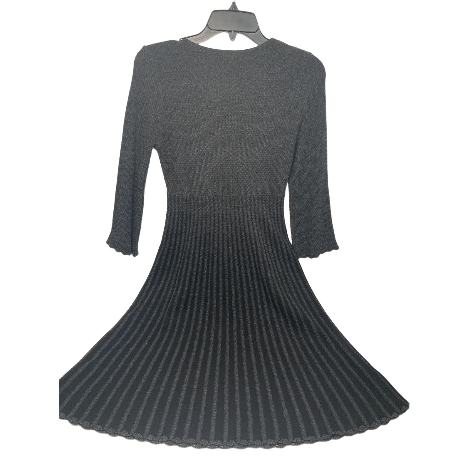 Calvin Klein Gray and Black Knit Skater Sweater Dress Small thumbnail 3