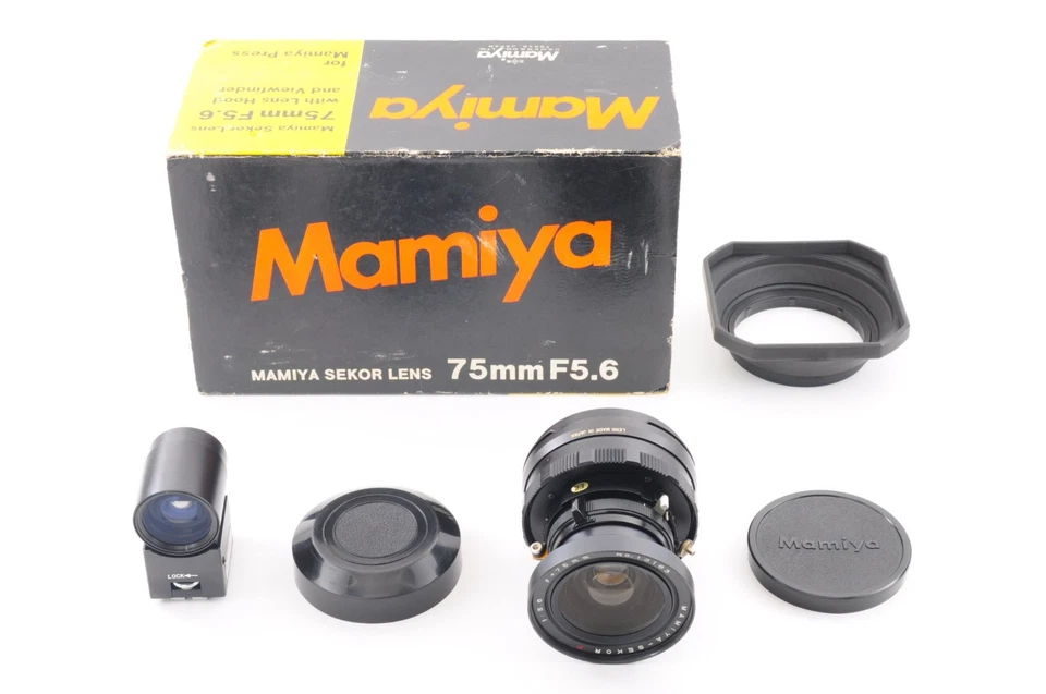 *NEAR MINT inBox* Mamiya Sekor P 75mm f/5.6 + Sucher für Universal Press Super23 - Bild 3 von 4