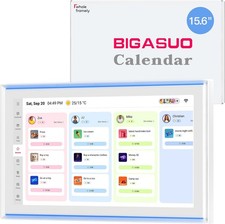 Open Box - Bigasuo 15.6 Inch Family Digital Calendar - Chore Chart, Meal Planner