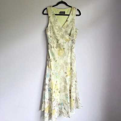 Y2K Connected Apparel Fairy Whimsy Assymetrical Midi Dress Floral Chiffon Sz 14