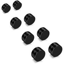 Stainless Steel Black Magnetic Non-piercing Clip On Fake Cheater Stud Earrings