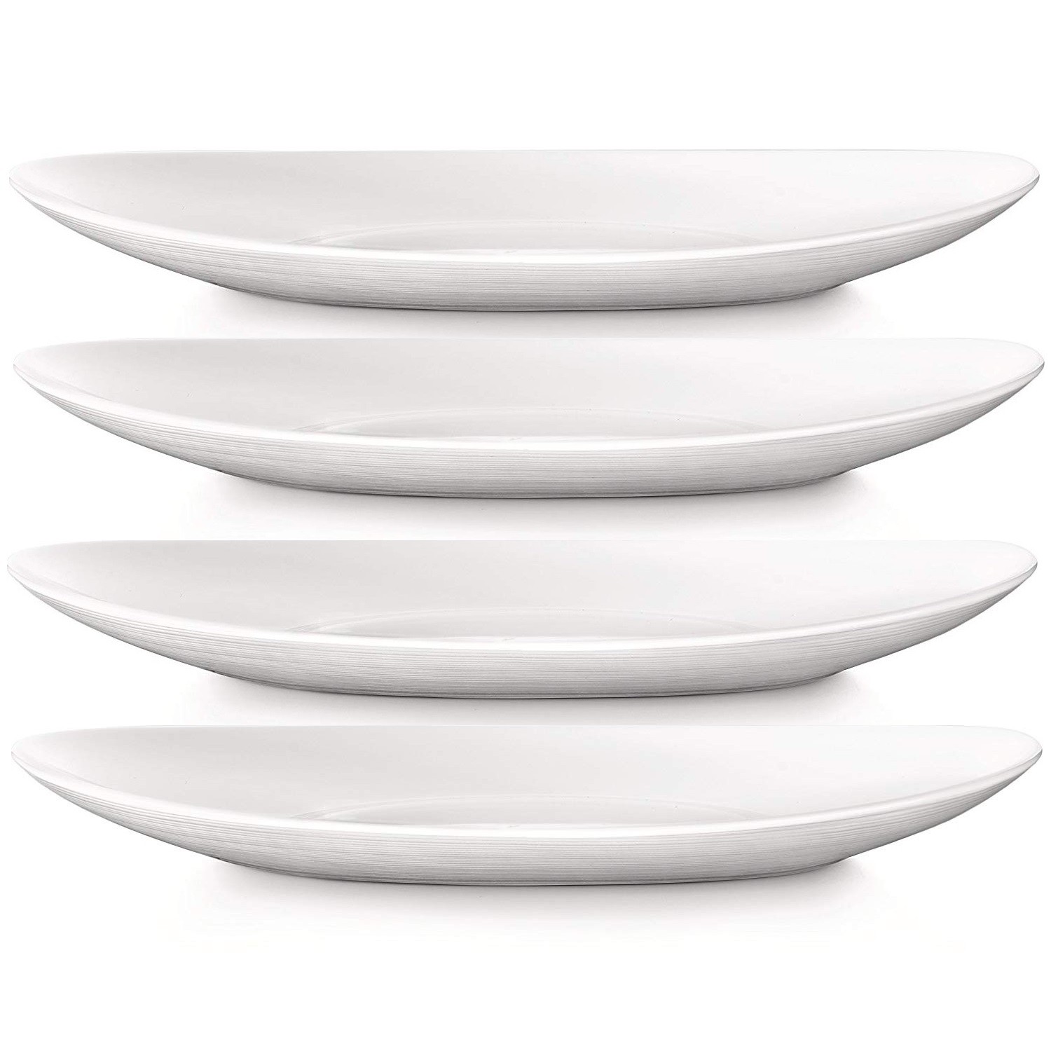 Oval Steak Dish Plate 30cm White Porcelain Platter Kitchen Dinner Tableware 4Pcs