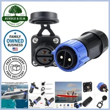 Marine Waterproof Trolling Motor Plug Receptacle Set 48V 50A Power Connector