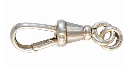 Sterling 925 Albert Swivel Fob Watch Chain Necklace Vtg + ring Dog Clip Silver