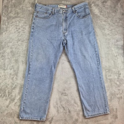 Levis 505 Regular Fit Jeans Mens 40x30 Light Wash Blue Denim 5 Pocket Pants Y2K