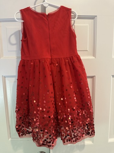Cat & Jack Girls Sequin Red Dress Holiday / Christmas Size 4/5 - Picture 5 of 6
