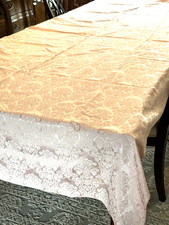 Damask Light Pink Tablecloth 117  x 58 " Rectangular Perfect for Easter/ Spring