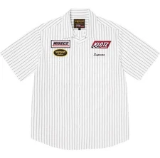 Supreme FW25 Vanson Leathers S/S Pinstripe Work Shirt