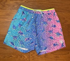 Chubbies Classic Swim Trunks The The Dino Delights 5.5" Men's Medium Blue Pink