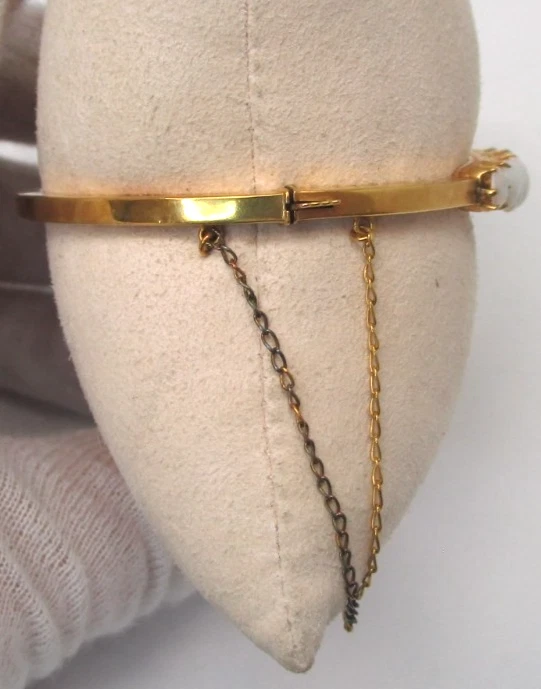 Antiguo brazalete victoriano de filigrana de ópalo inglés de 9 quilates 11 ópalos auténticos excelente CDT Foto 4 de 4