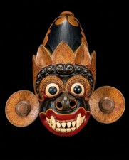 Unique Handcrafted 20 in Wooden Demon Devil Mask from Sri Lanka Traditional