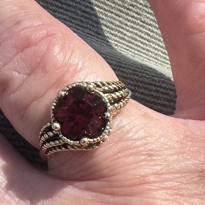 Vintage Avon ring garnet gold tone