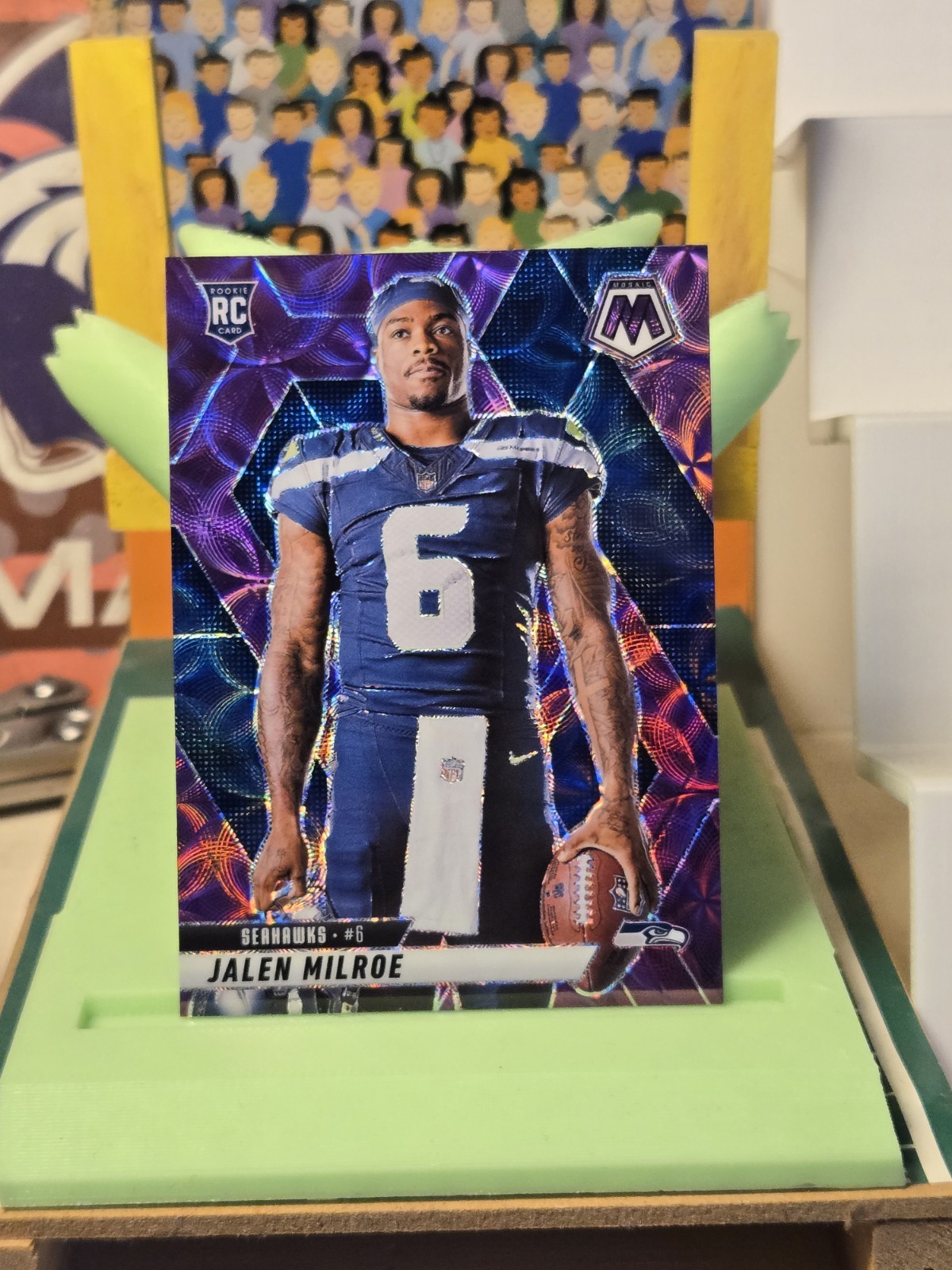 2025 Panini Mosaic Football Jalen Milroe Purple Scope Variation RC #283 Seahawks