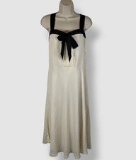Lauren Ralph Lauren Women's Ivory Two-Tone Georgette Sleeveless Dress Size 14