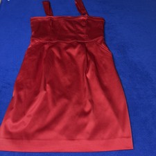 EXPRESS RED satin CORSET SHEATH DRESS Size 10 Pockets Lined