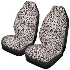 Car Seat Covers Front Seats Only 2 Pieces Set Car Interior Leopard Print