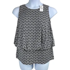 Lane Bryant Balloon Top Black and White Geometric Patterned Women's 18/20 NWT