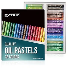 EXTRIC Oil Pastels 36 Colors - Art Supplies for Kids and Artists, Soft Crayons