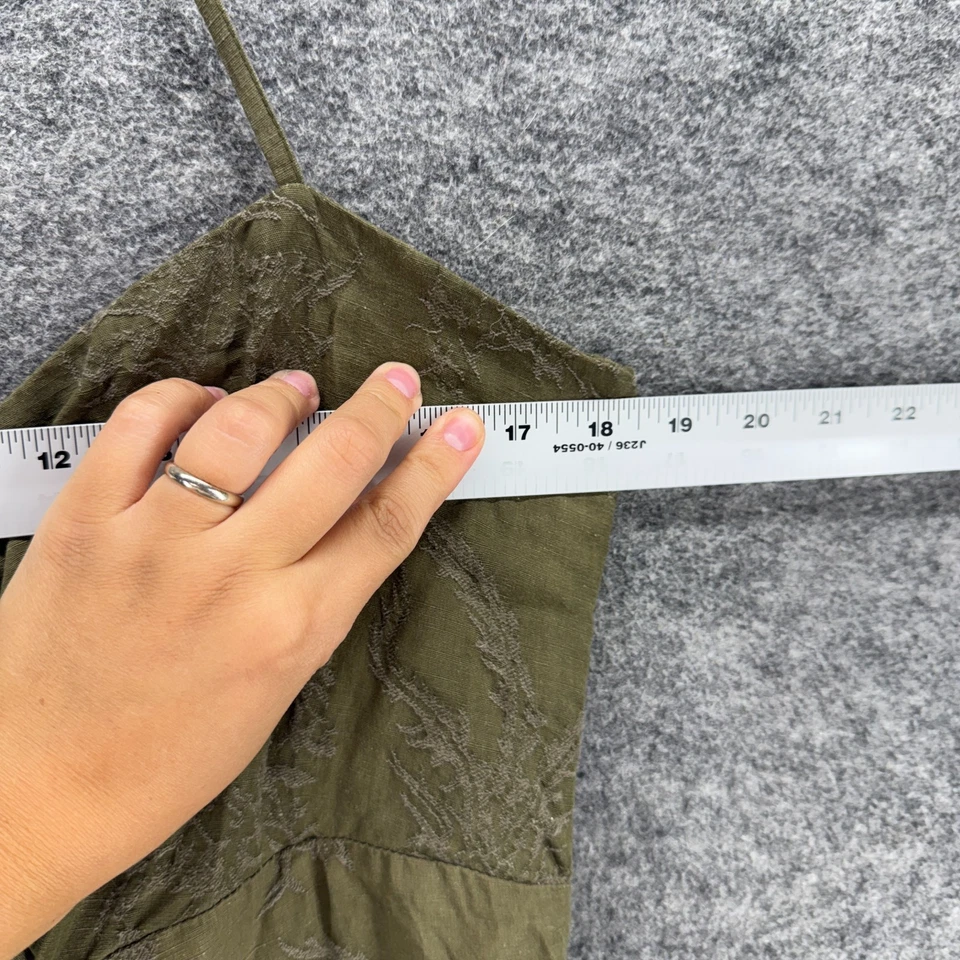 Elevenses Jumpsuit Women 14 Gray Sleeveless Halter Neck Linen Wide Leg Zipper - Image 4 of 4