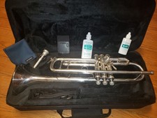 Vintage Bach Stradivarius 180S37T Silver Trumpet Trigger, Chem Cleaned, Nice 