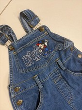 Classic Mickey Mouse Handy Man Denim Overalls 3T Vintage 90s Disney