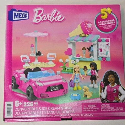 MEGABLOCK Barbie Convertible & Ice Cream Stand 226 Piece Mega Blocks Set