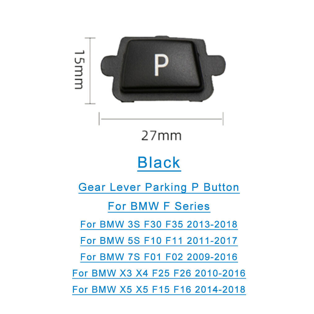 Black Car Gear Shift Knob Lever P Button Cover For BMW 3 5 7 Series X3 X4 X5 X6