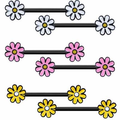 2 X Nipple Bar / Shield 316L Surgical Steel Nipple Rings Barbell Piercing 14G