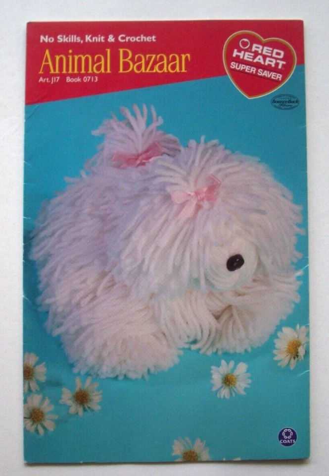 AnimalBazaar knit crochet pattern booklet elephant bunnies slippers shaggy dog - Image 2 of 3