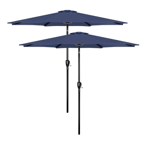 7.5ft/9/10ft Tan/Red Patio Umbrella Dining Table Outdoor Market Umbrella w/Crank - Bild 18 von 44