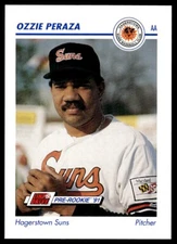 1991 Line Drive AA Baseball Card Ozzie Peraza Hagerstown Suns #242
