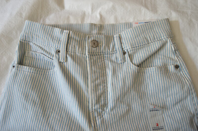 Women's Old Navy Size 2 Sky-Hi Extra High Rise Straight Jeans Pants Stripe NWT