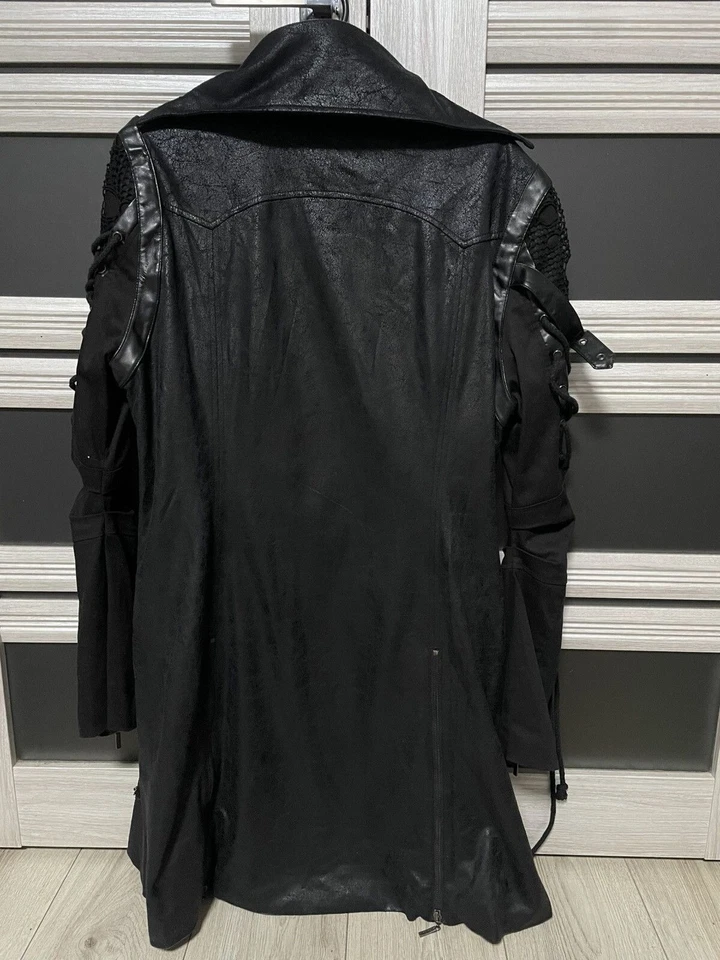 Rare Punk Rave Bondages Steampunk Faux Leather Coat Goth Mans Size M - Image 3 of 4