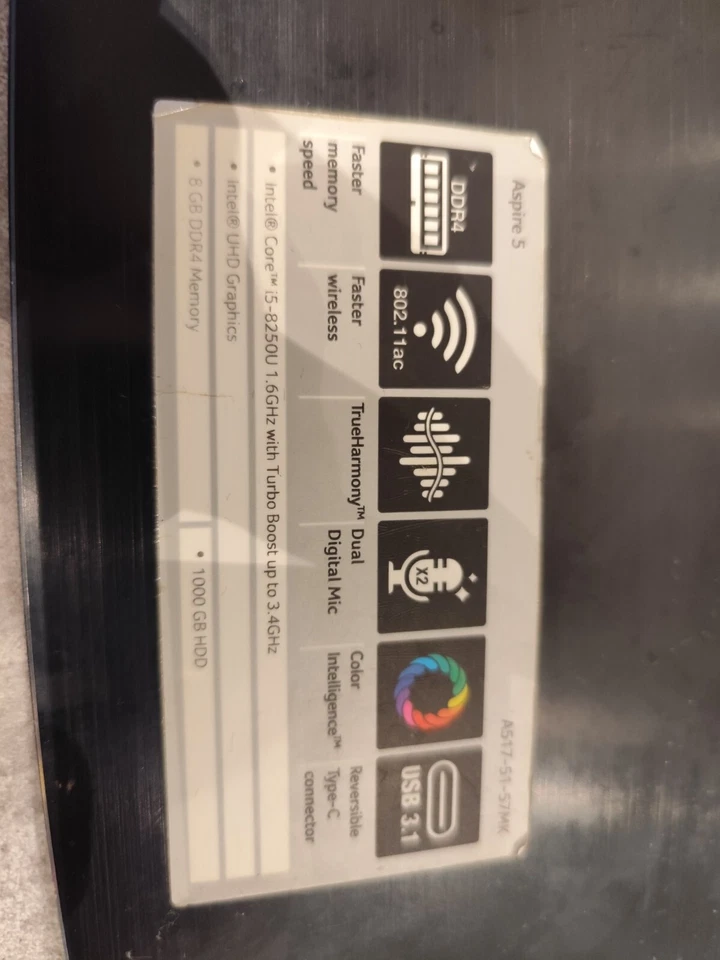 Acer Aspire A517-51-57MK - Core i5 8th Gen. - 1TB HDD - Windows 10 - Notebook - Bild 4 von 4