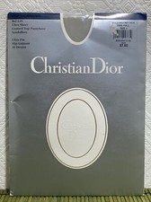 Christian Dior Pantyhose Diorissimo Gris Pale Size 1 Ultra Sheer Sandalfoot Cont