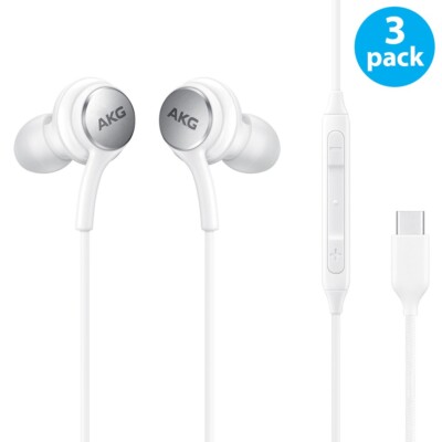 3 pack Samsung Galaxy AKG USB-C Headphones Wired Type C Earbuds for Galaxy S25