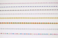 1 METRE FLOWER TRIM LACE, FLAT BACK ACRYLIC STONE BEADED, 8 COLOURS AVAILABLE