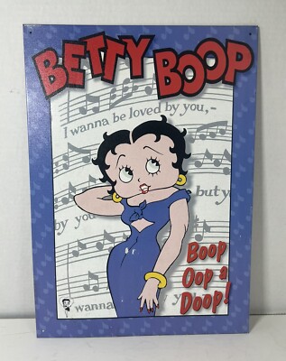 Betty Boop oop a doop! I Wanna Be Loved By You Vintage 1997 Metal Sign