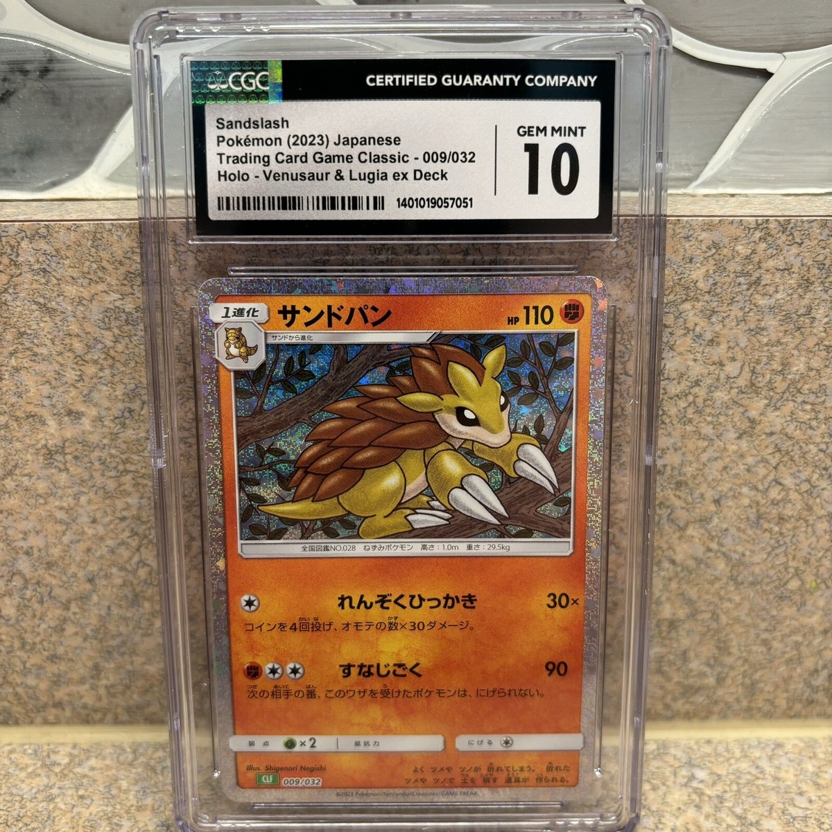 CGC 10 Gem Mint Sandslash Holo 009/032 Classic Collection 2023 CLL