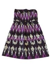 Banana Republic Women's Boho Mini Dress NWT Size 10 Purple Strapless Pockets