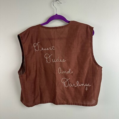 Chainstitch Line Dance Desert Dudes and Darlings Vest Costume Western Brown Med